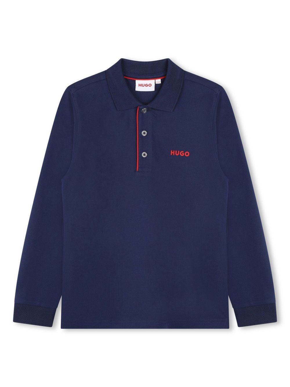 HUGO KIDS logo印花polo衫 - 蓝色