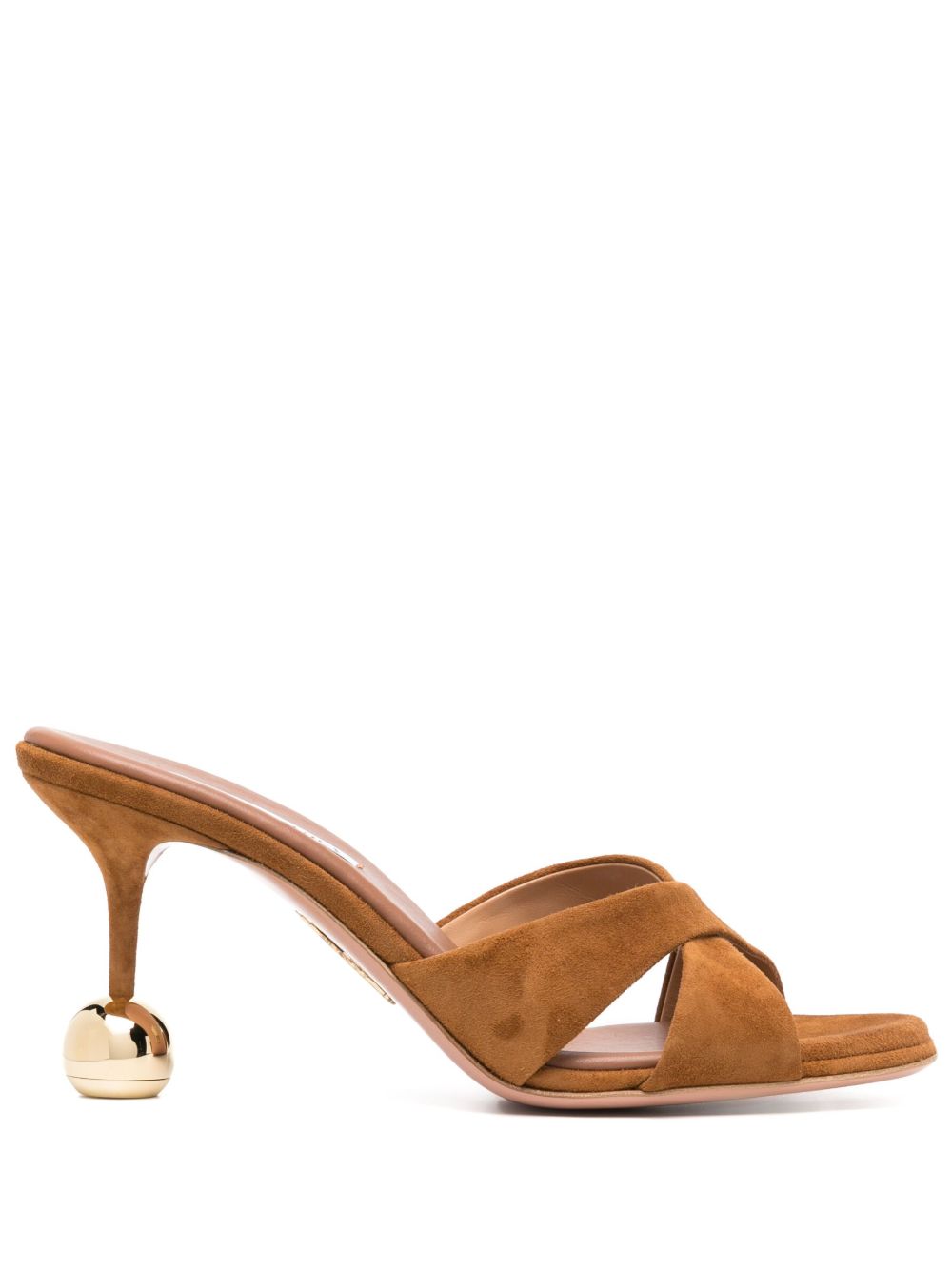 Aquazzura Aqua Darling 皮质高跟穆勒鞋 - 褐色