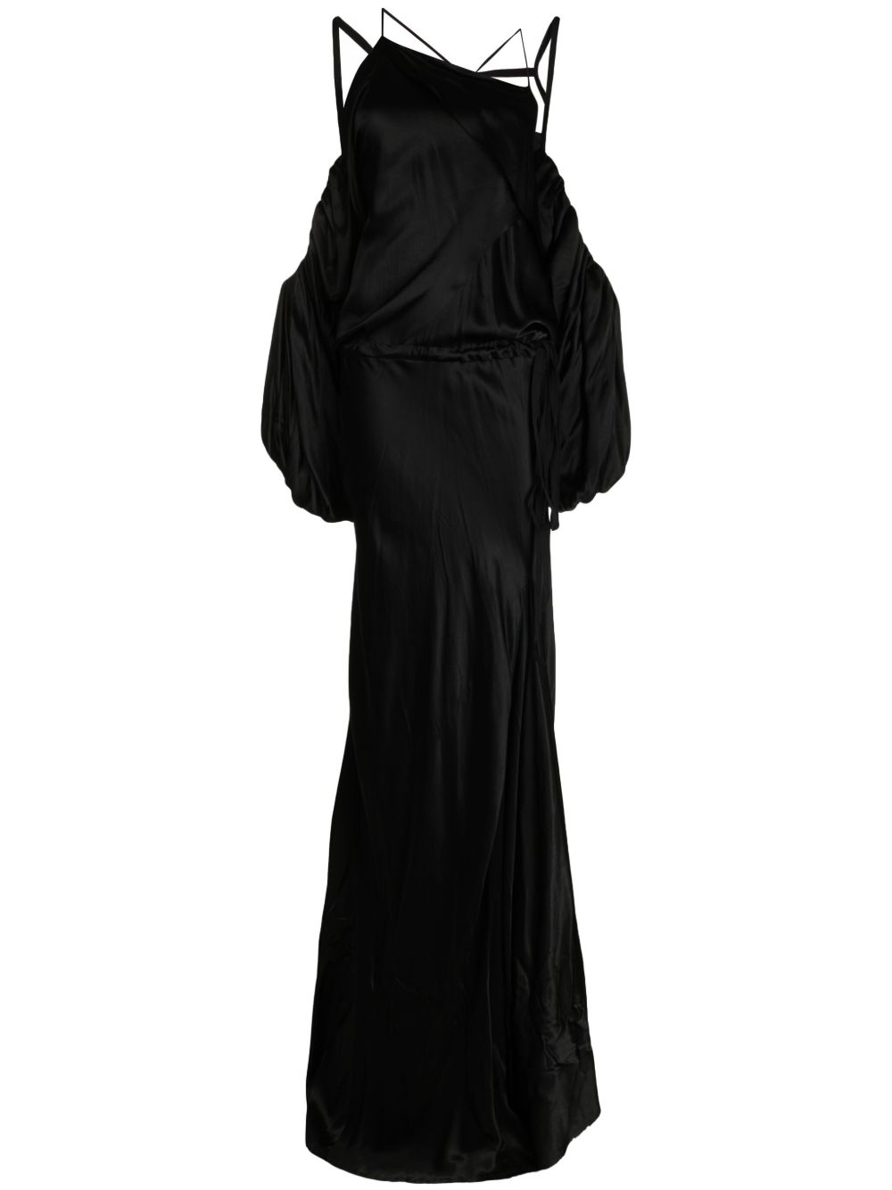 Ann Demeulemeester 垂坠不对称礼服 - 黑色