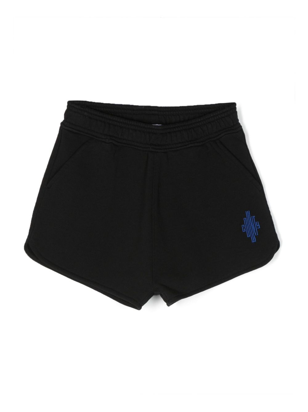 Marcelo Burlon County Of Milan Kids 图案刺绣棉短裤 - 黑色