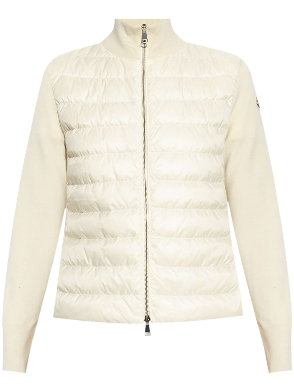 Moncler logo贴花拼接蓬松夹克 - 中性色