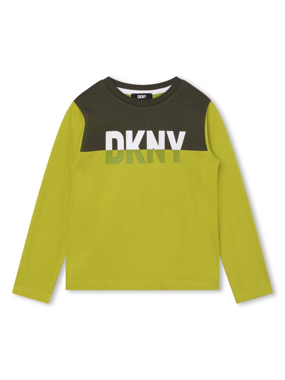 Dkny Kids logo印花拼色卫衣 - 绿色