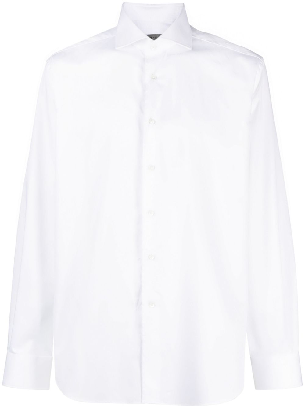 Corneliani 切角领排扣衬衫 - 白色