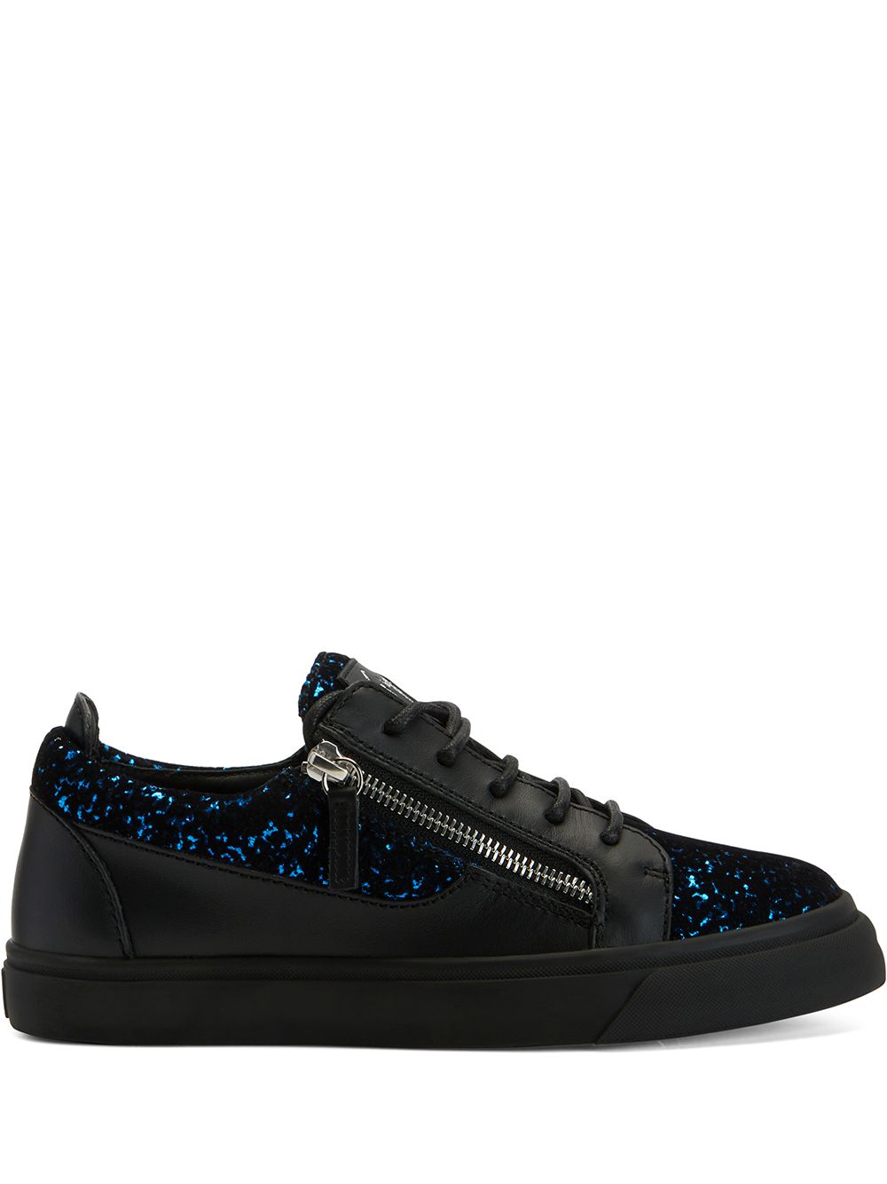Giuseppe Zanotti Nicki 低帮皮质运动鞋 - 黑色