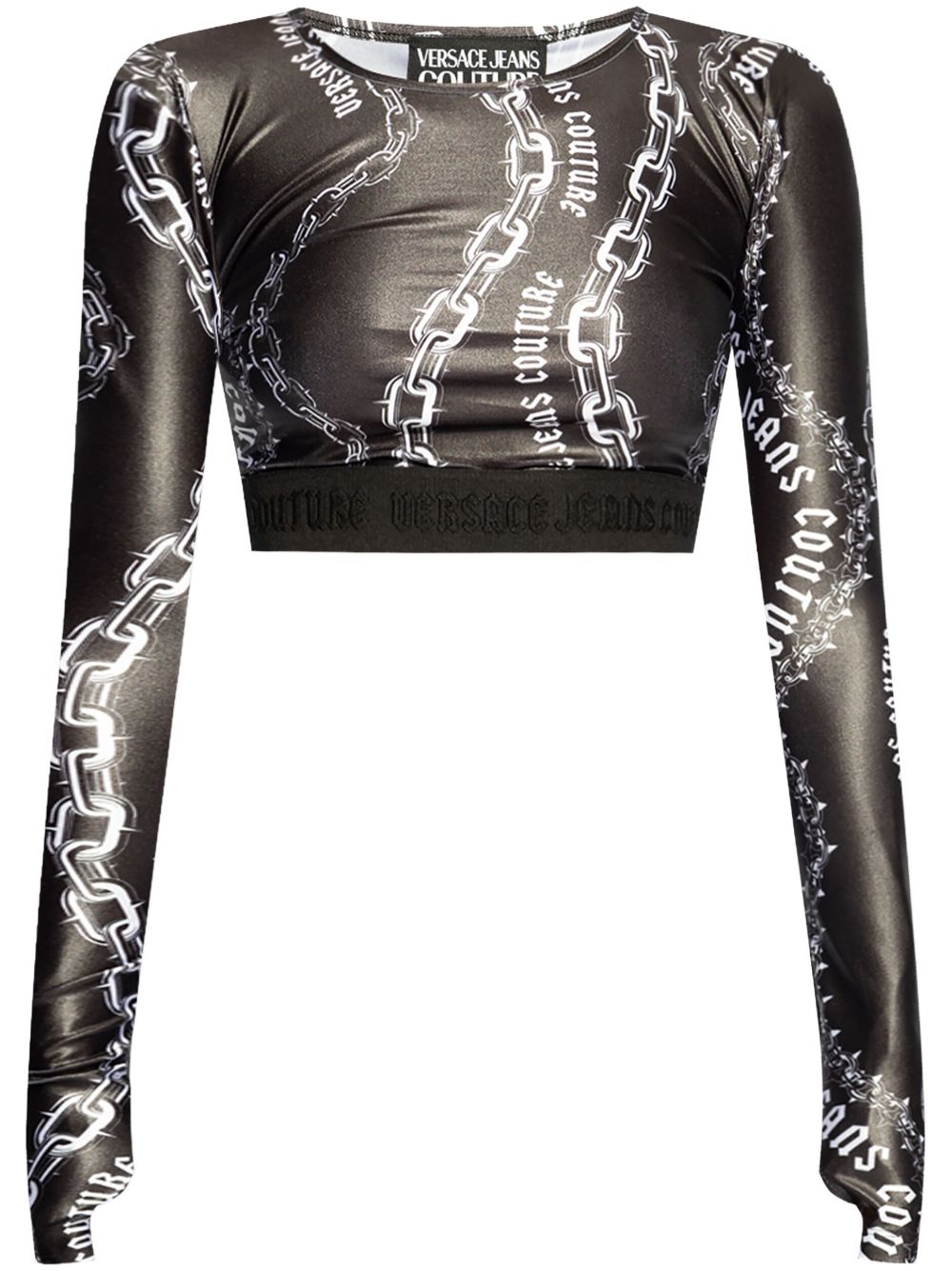 Versace Jeans Couture 图案印花短款上衣 - 黑色