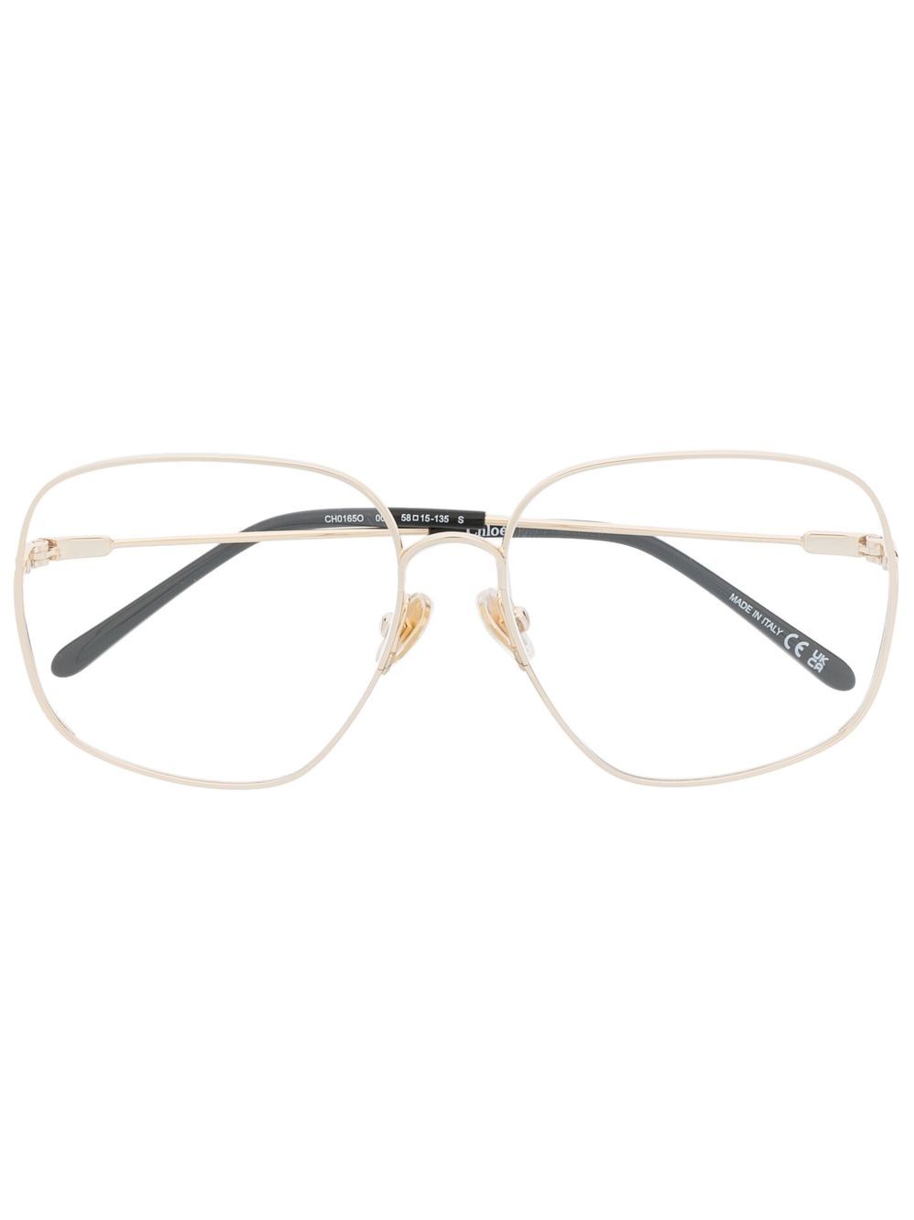 Chloé Eyewear 方框眼镜 - 金色