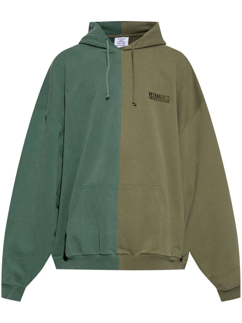 VETEMENTS logo刺绣连帽衫 - 绿色