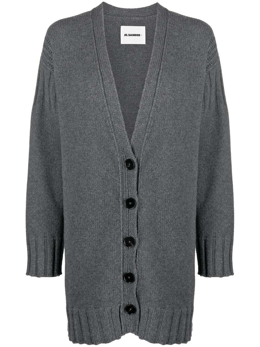 Jil Sander V领羊绒开衫 - 灰色