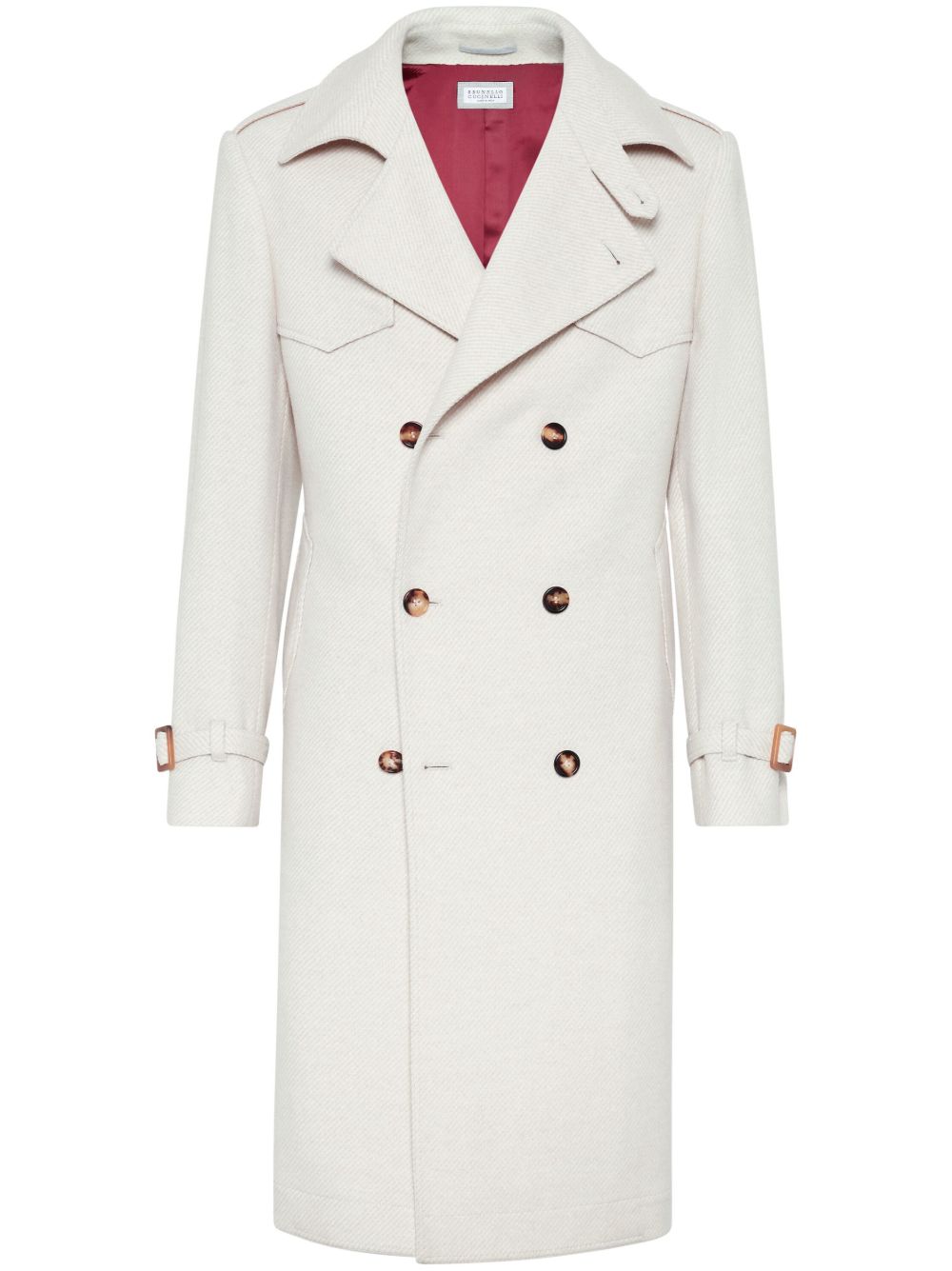 Brunello Cucinelli 双排扣长款外套 - 中性色