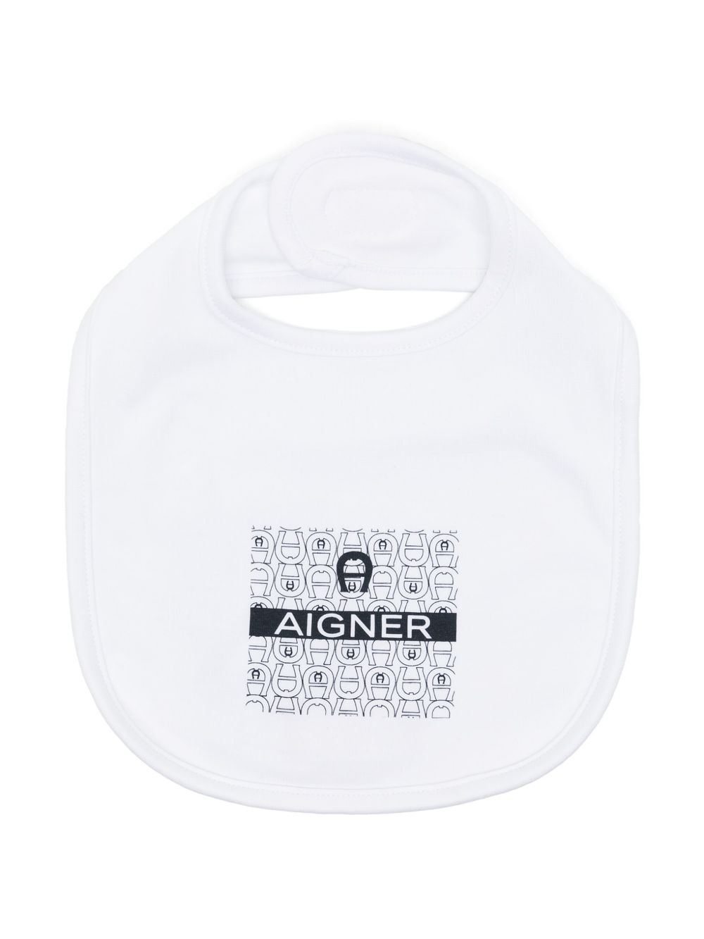 Aigner Kids logo印花比马棉围兜 - 白色