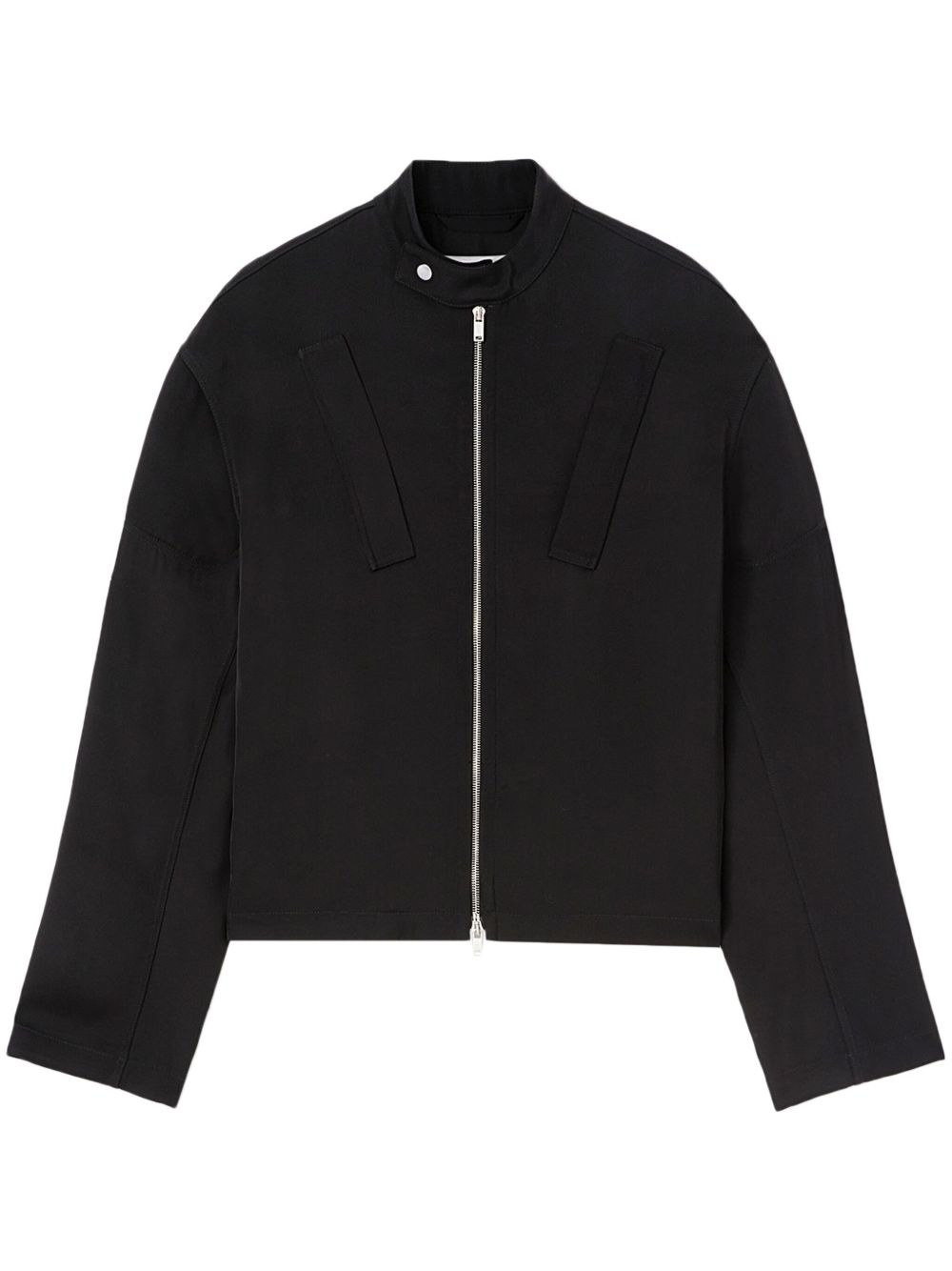 Jil Sander 拉链机车夹克 - 黑色