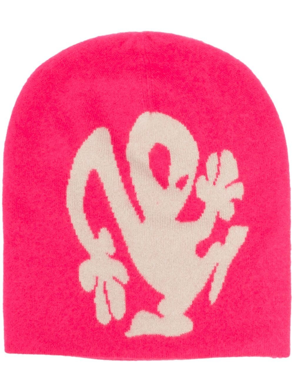Frenckenberger 图案印花细节针织套头帽 - 粉色