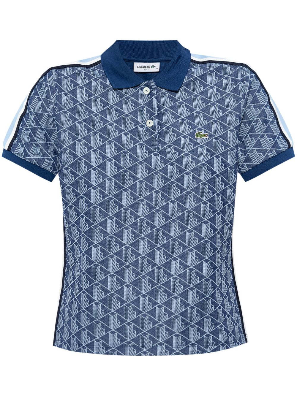 Lacoste 提花经典logo polo衫 - 蓝色