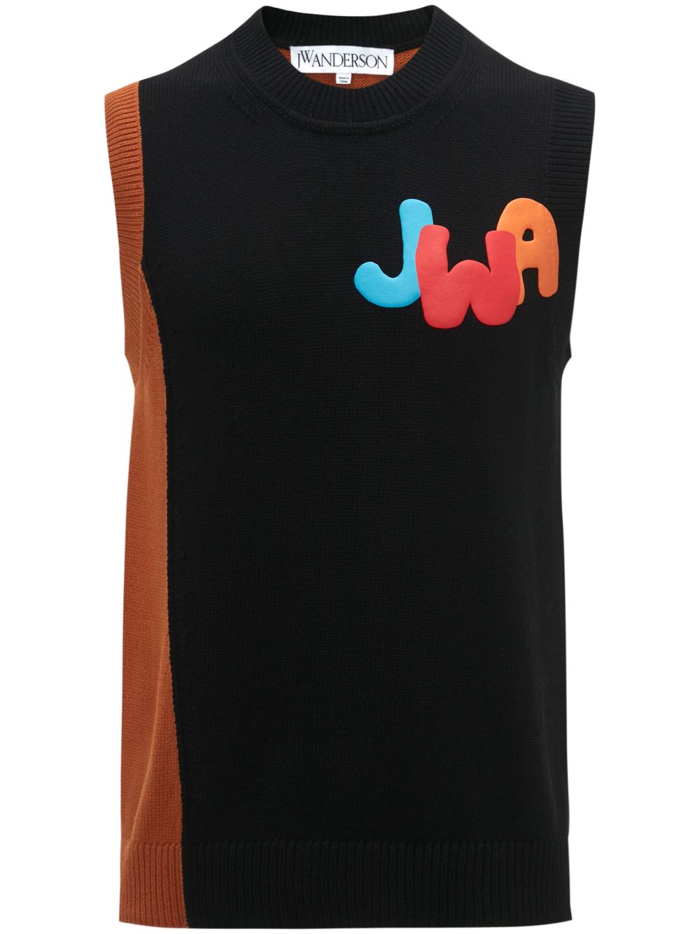 JW Anderson logo印花针织坦克背心 - 黑色