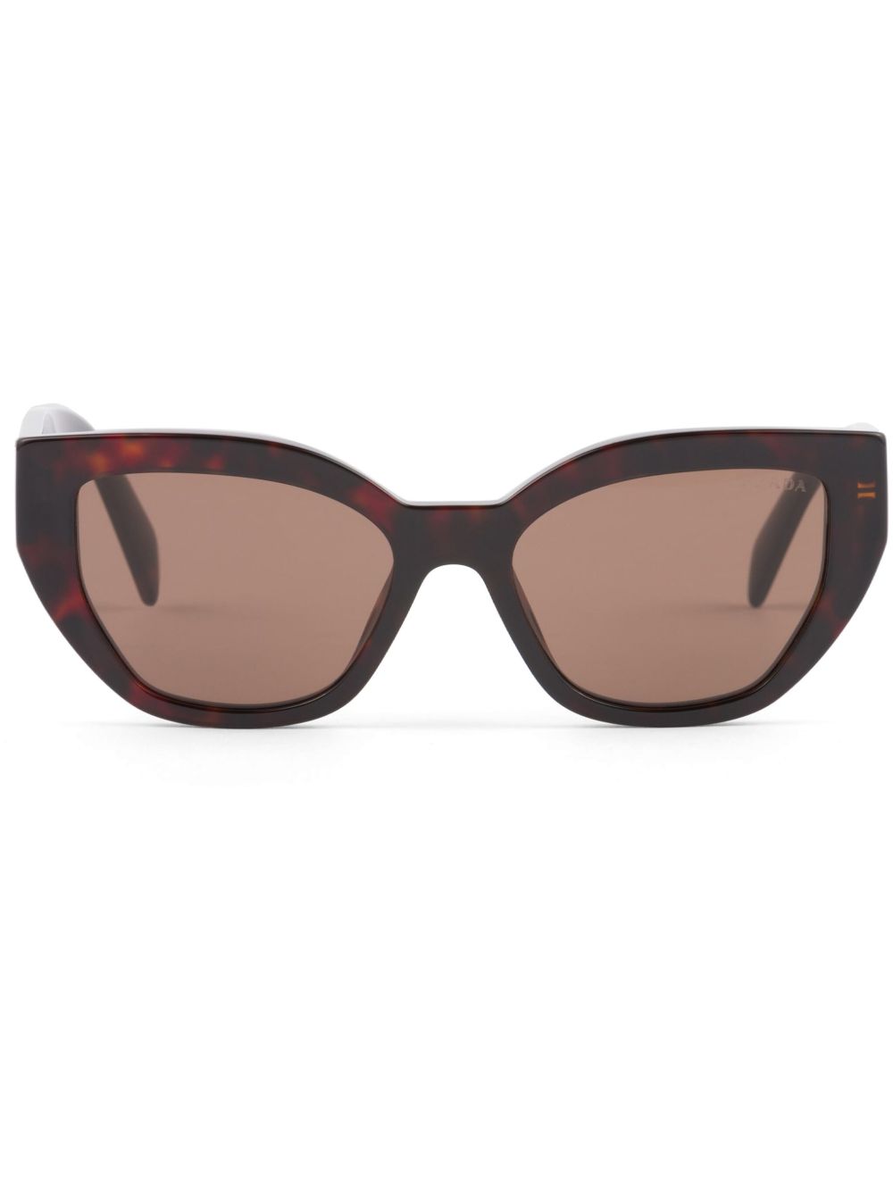 Prada Eyewear logo标牌猫眼框太阳眼镜 - 褐色
