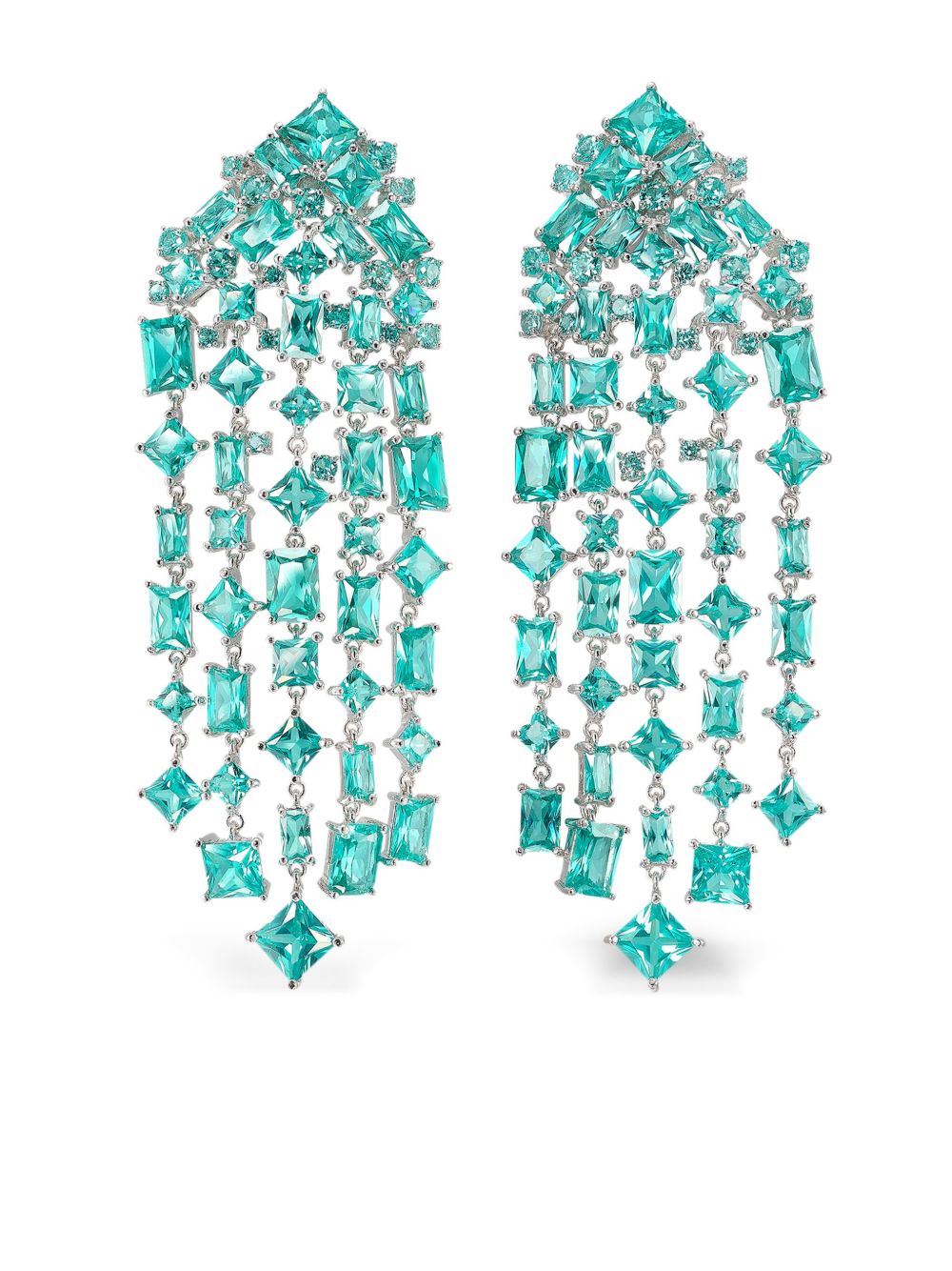 Anabela Chan Paraiba Cascade18K黄金耳环 - 银色