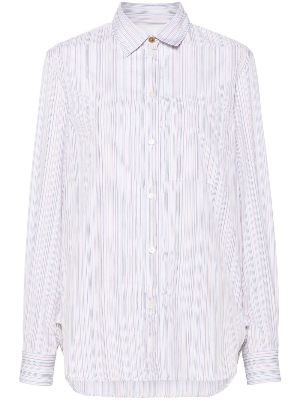 Paul Smith 艺术风条纹衬衫 - 白色
