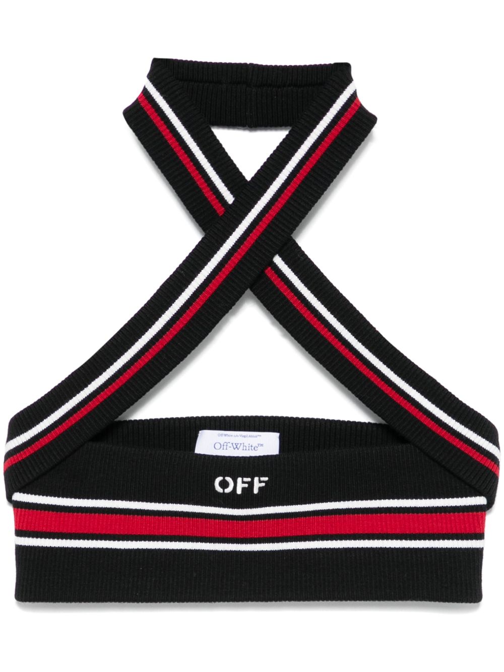 Off-White 交叉带上衣 - 黑色