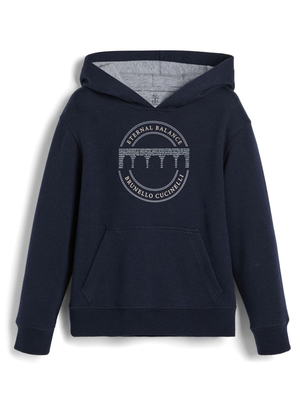 Brunello Cucinelli Kids logo印花连帽衫 - 蓝色