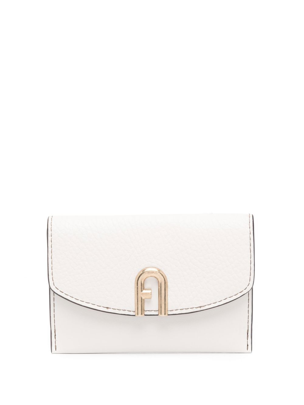 Furla logo标牌粒面纹理皮质钱包 - 中性色