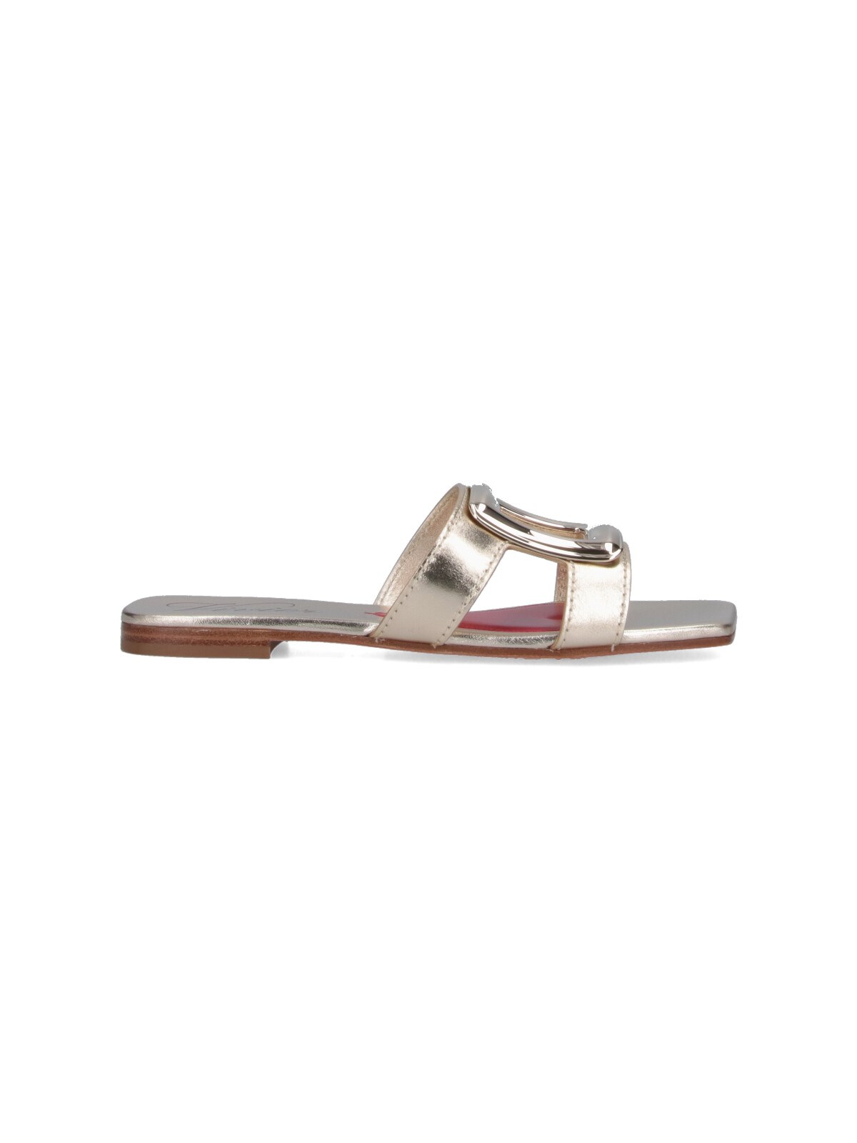 Roger Vivier "Squared Buckle" Slide Sandals