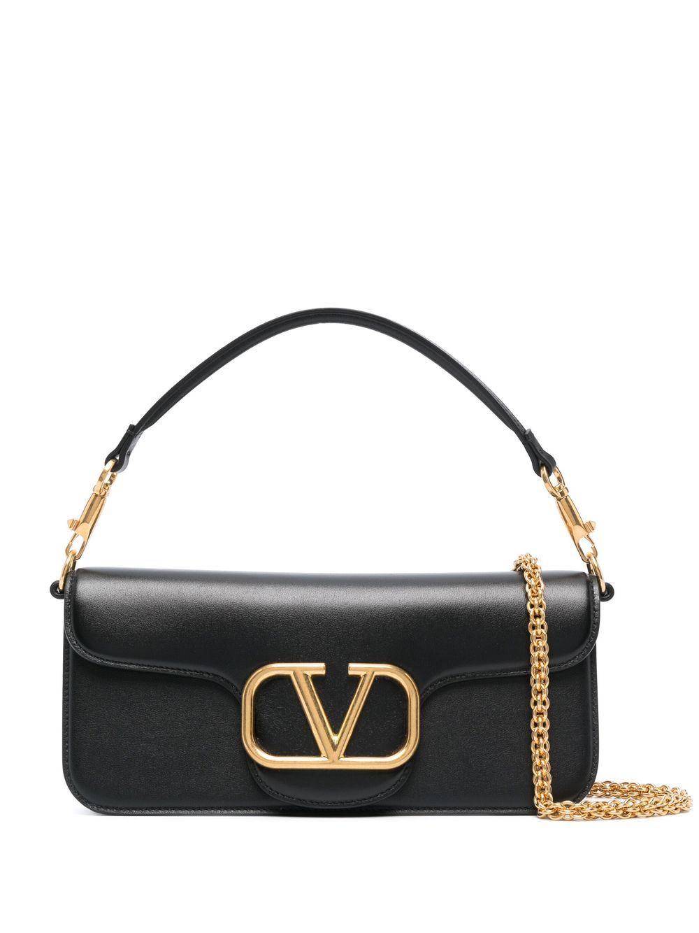 Valentino Garavani Locò 皮质单肩包 - 黑色
