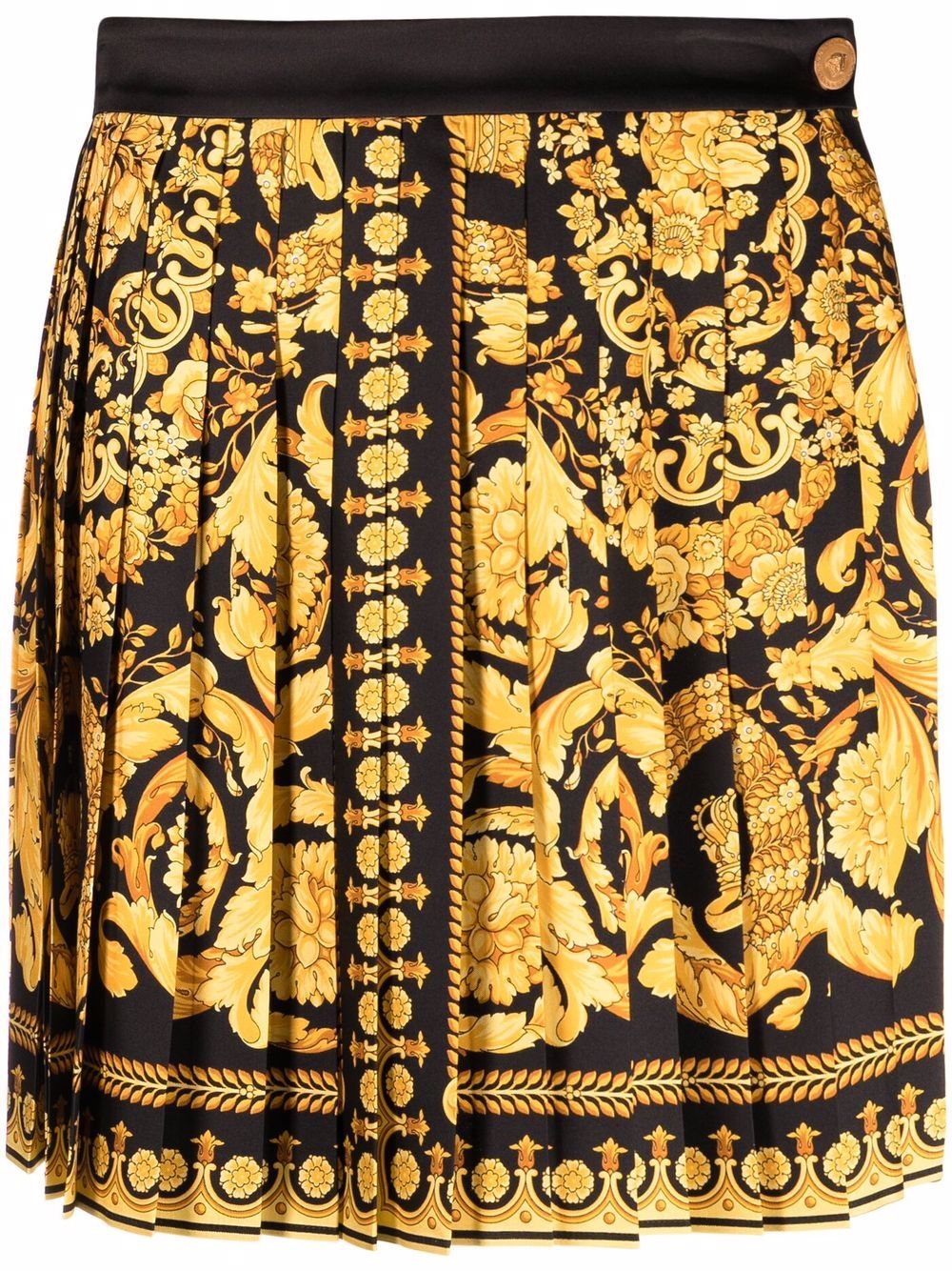Versace Baroque 百褶半身裙 - 黑色