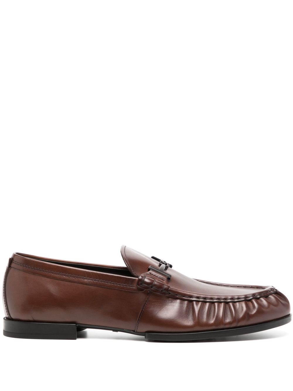 Tod's logo马衔扣皮质乐福鞋 - 褐色
