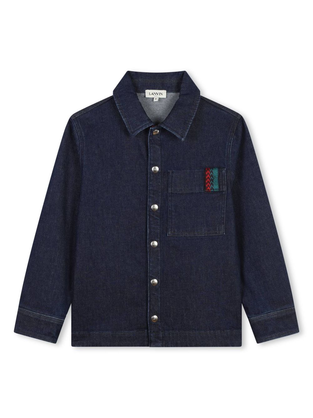Lanvin Enfant logo印花牛仔夹克 - 蓝色