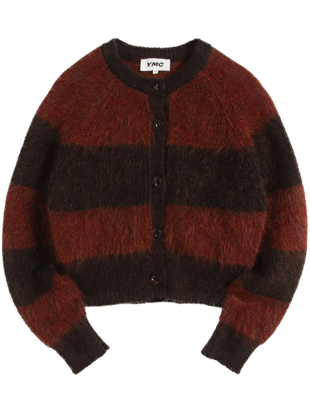 YMC Foxtail Striped 开衫 - 红色