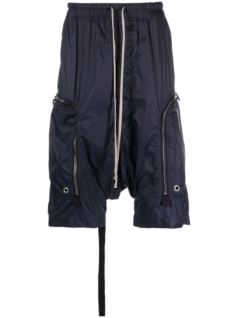 Rick Owens DRKSHDW 拉链细节百慕大短裤 - 蓝色