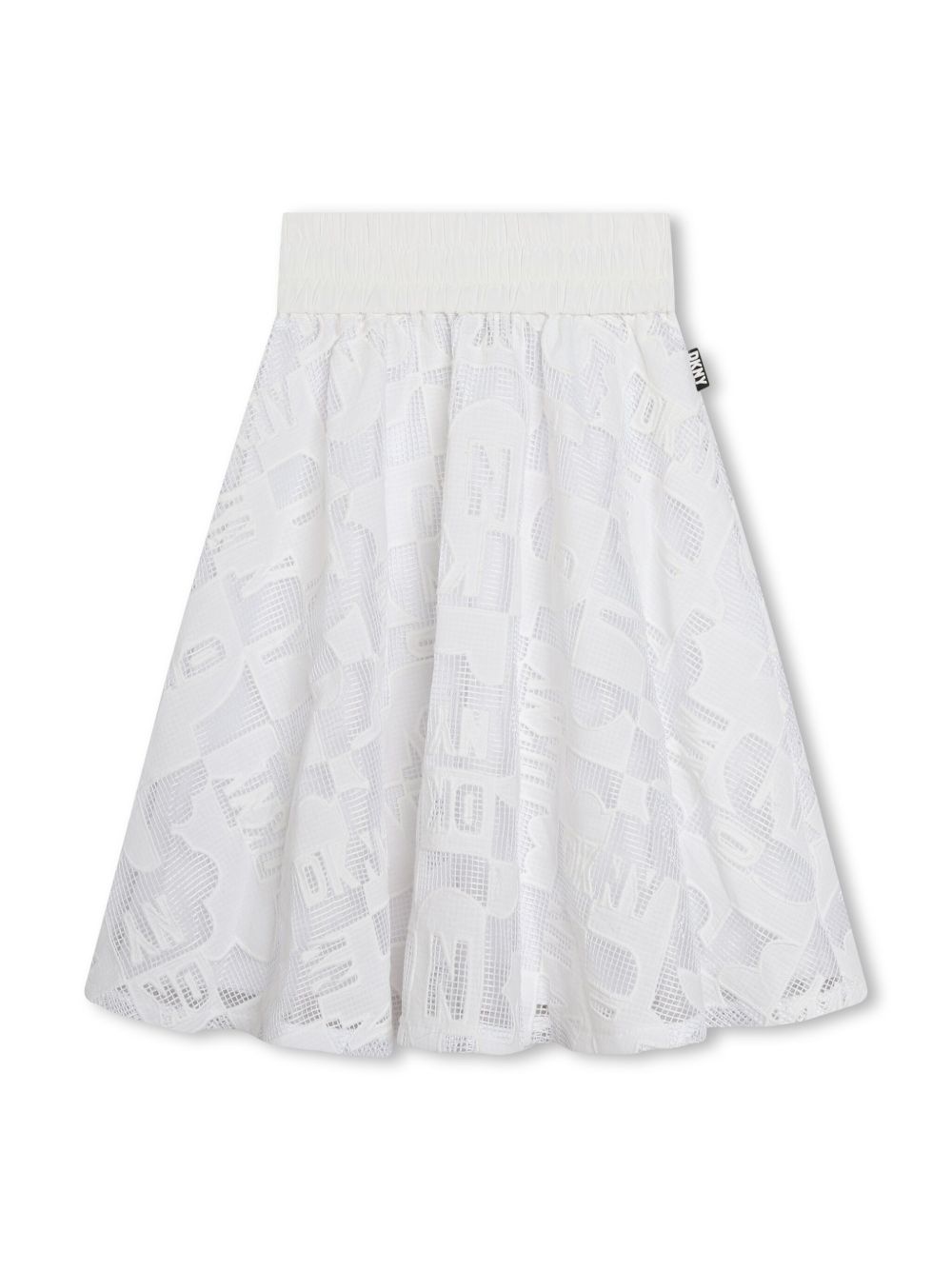 Dkny Kids 蕾丝褶饰中长半身裙 - 白色