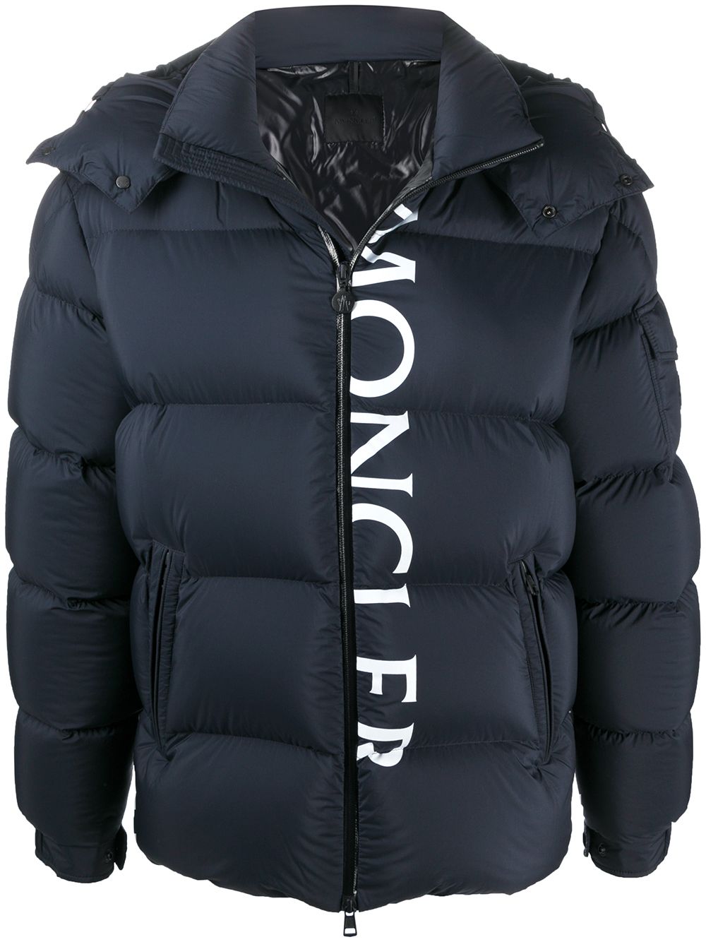 Moncler logo印花衬垫夹克 - 蓝色