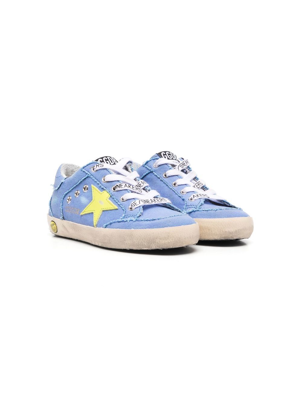 Golden Goose Kids logo星星贴花运动裤 - 蓝色