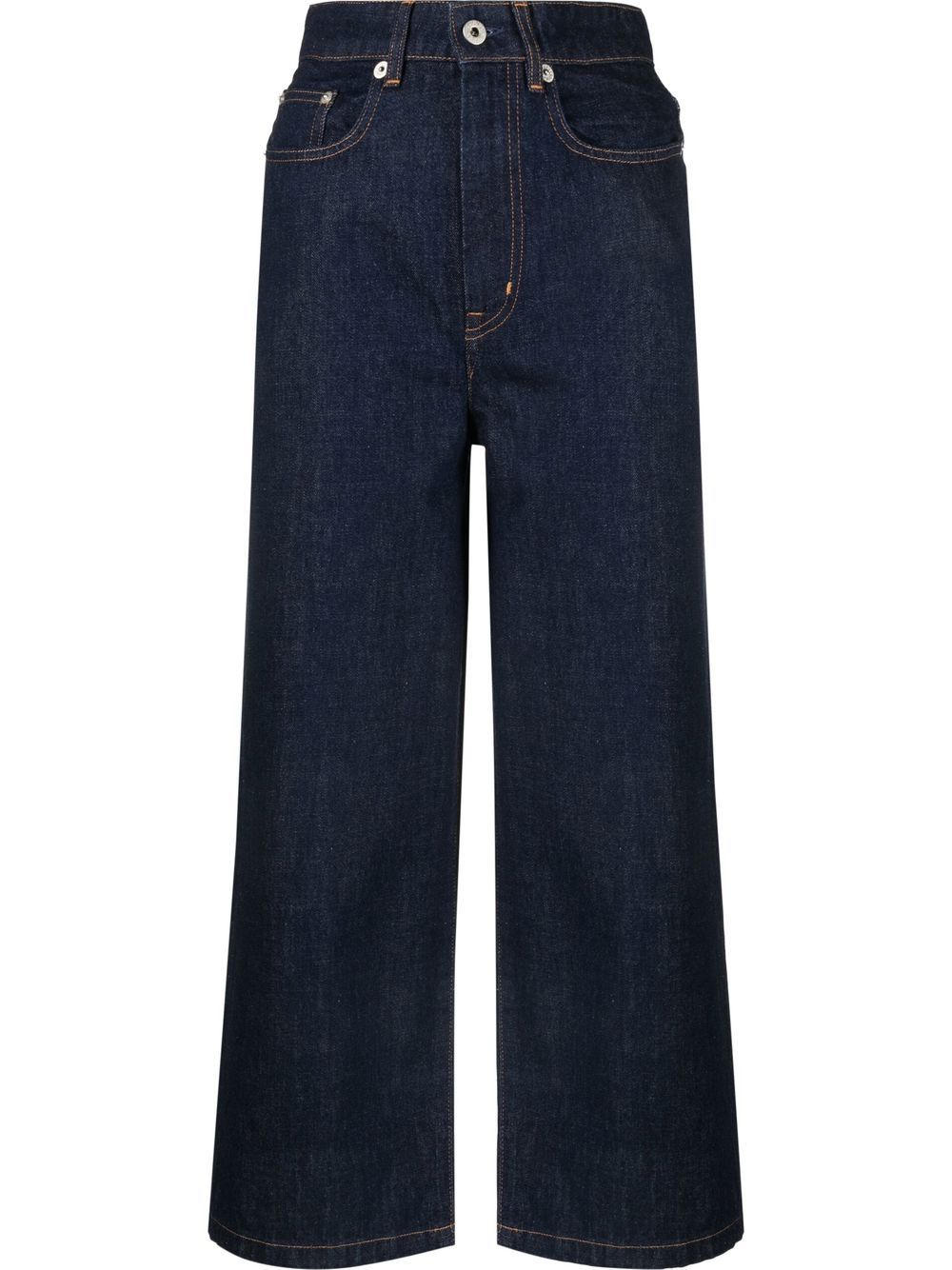 Kenzo 高腰阔腿牛仔裤 - 蓝色