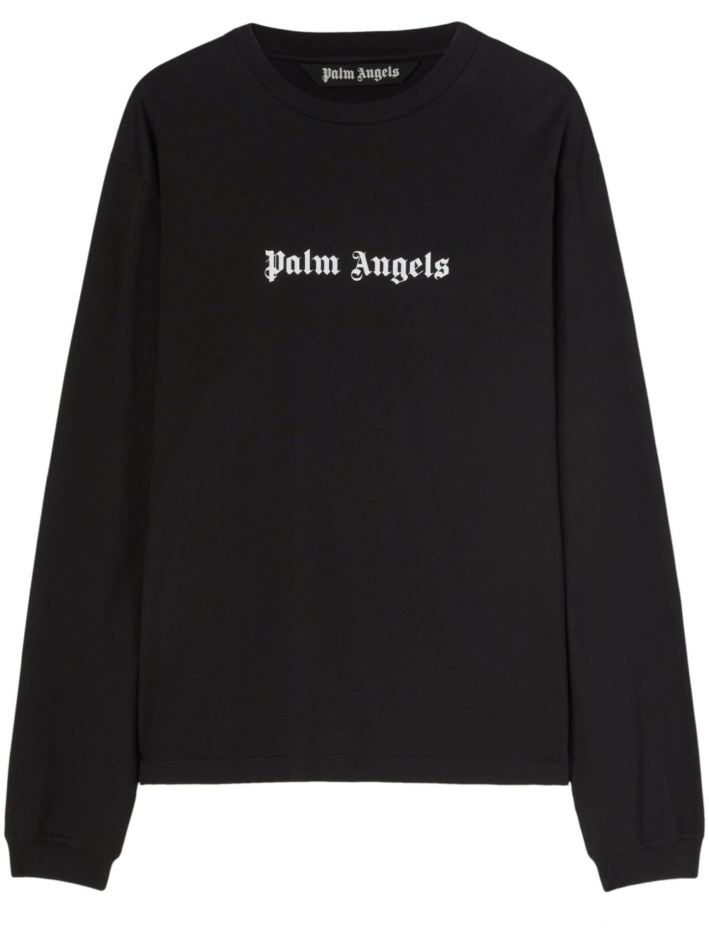 Palm Angels logo刺绣长袖T恤 - 黑色