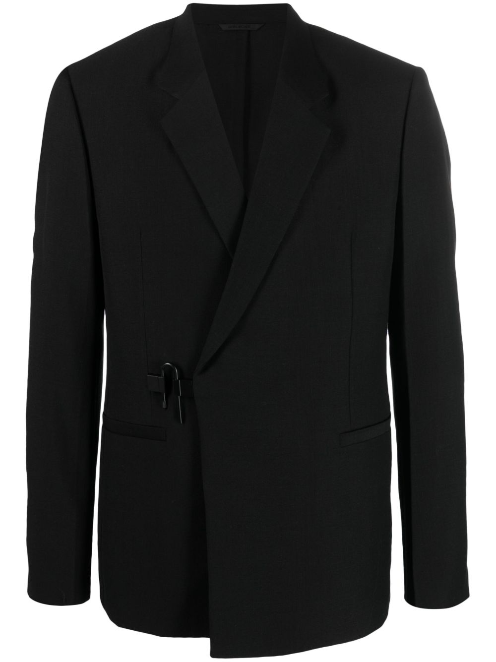 Givenchy logo扣环梯形翻领西装夹克 - 黑色