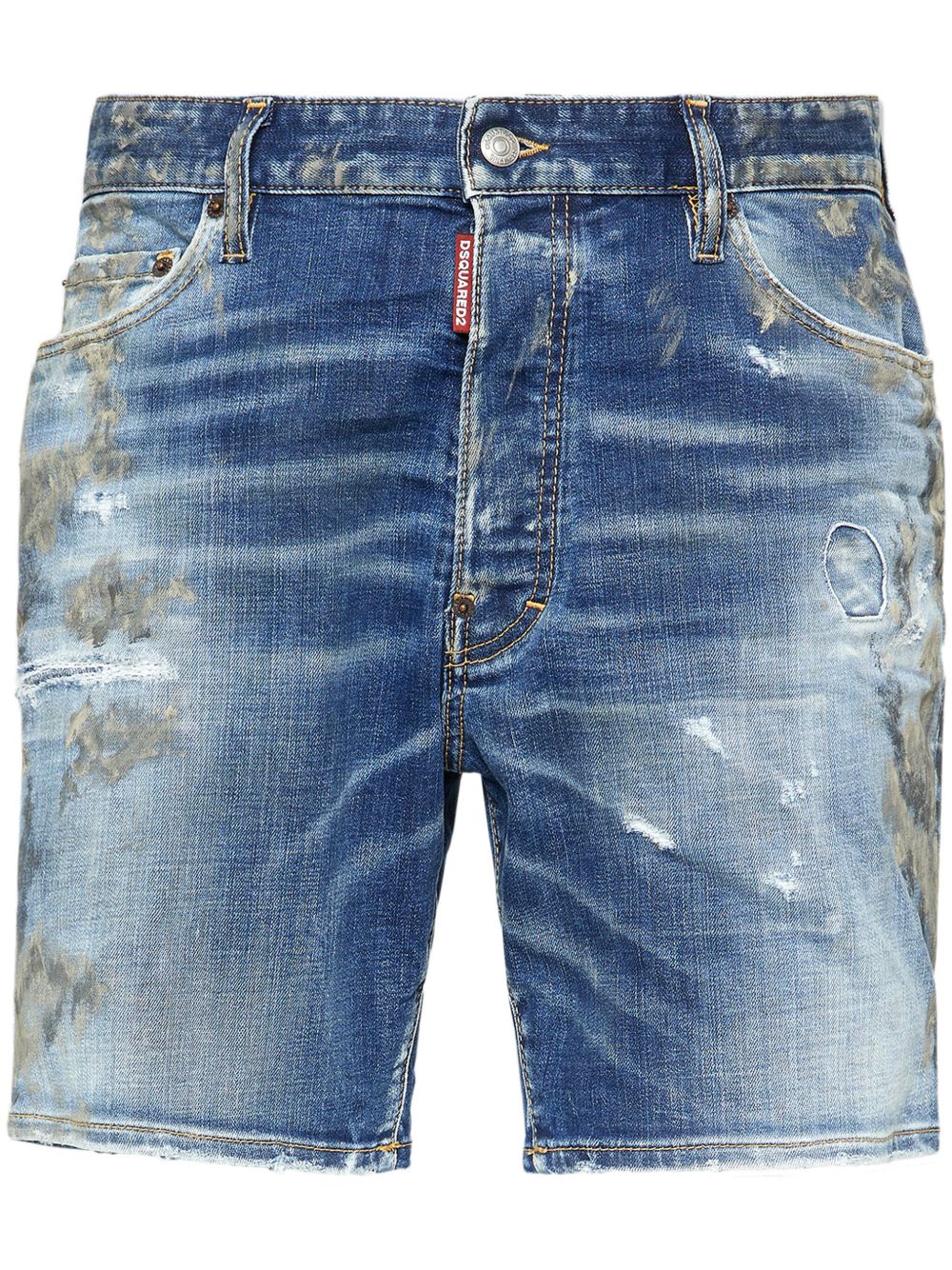 DSQUARED2 仿旧效果牛仔短裤 - 蓝色