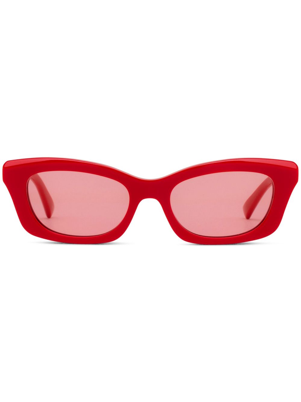 Alexander McQueen Eyewear 几何形镜框太阳眼镜 - 红色