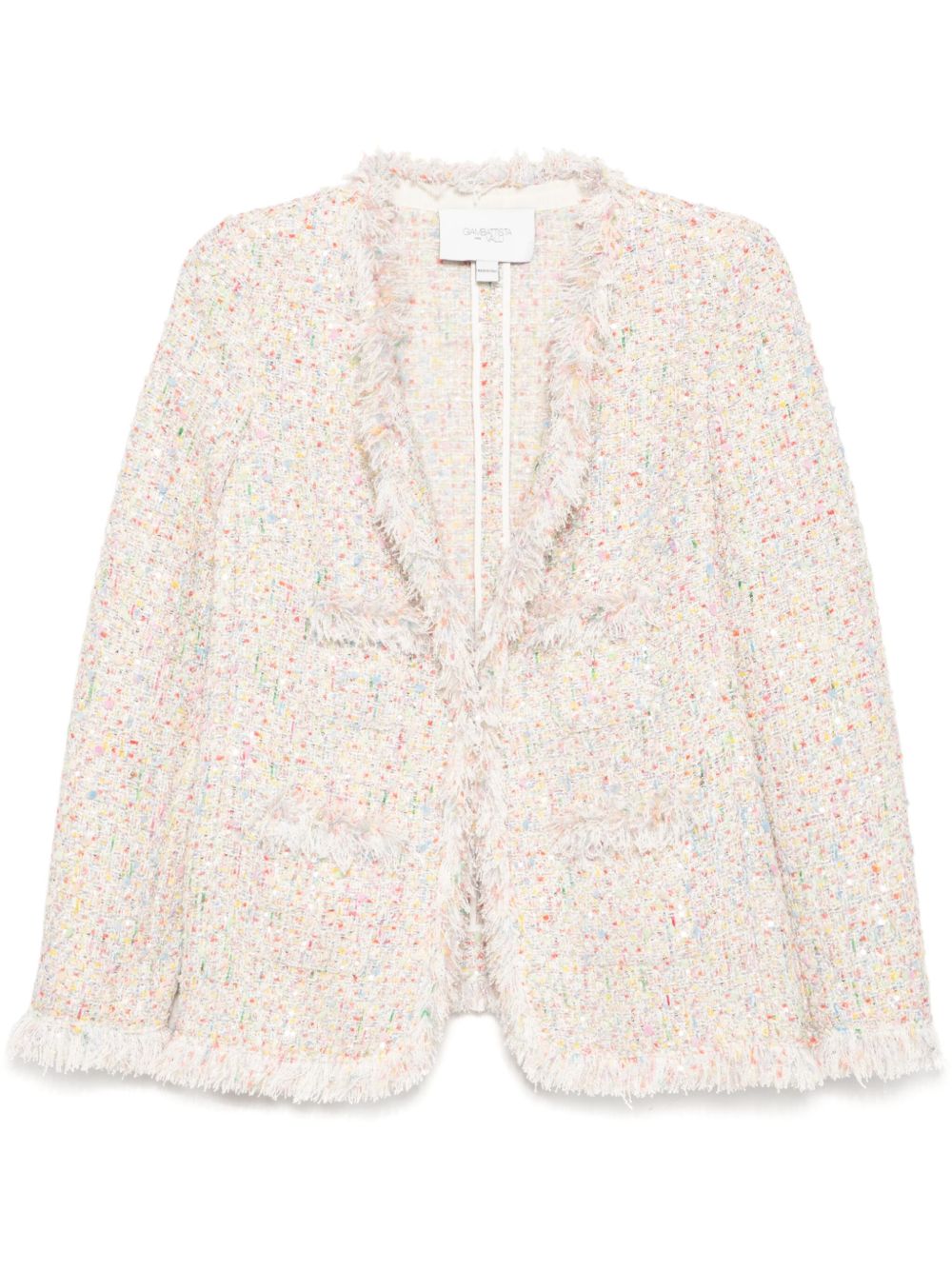 Giambattista Valli 磨损边粗花呢夹克 - 中性色