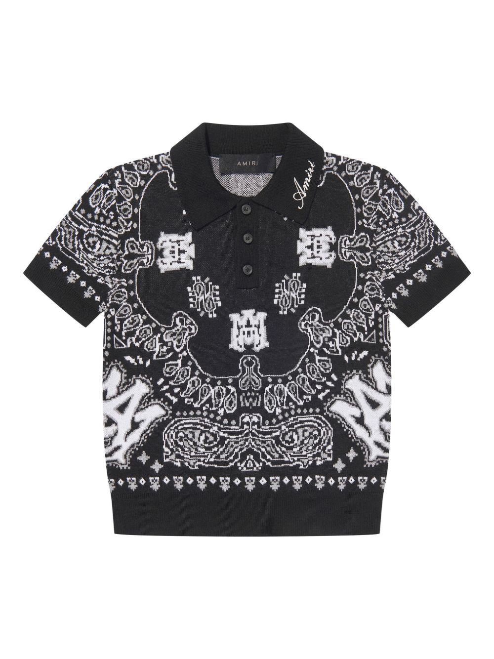 AMIRI KIDS Bandana polo衫 - 黑色