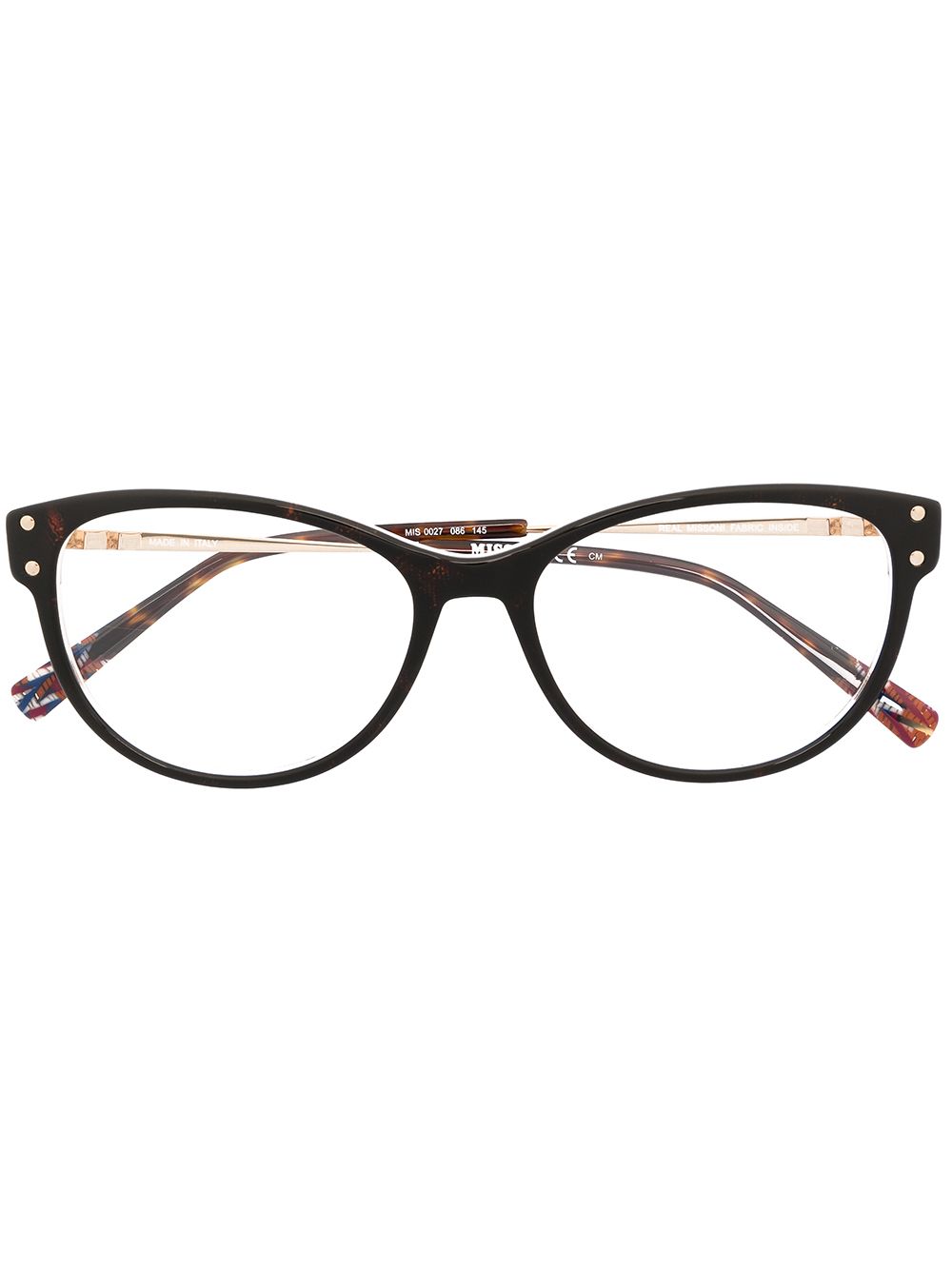 MISSONI EYEWEAR 猫眼框眼镜 - 褐色