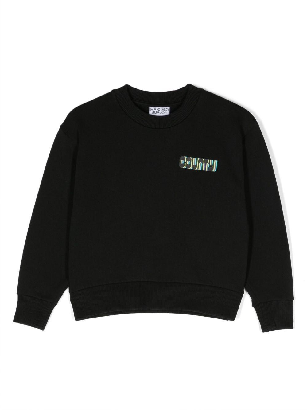 Marcelo Burlon County Of Milan Kids 标语印花长袖卫衣 - 黑色