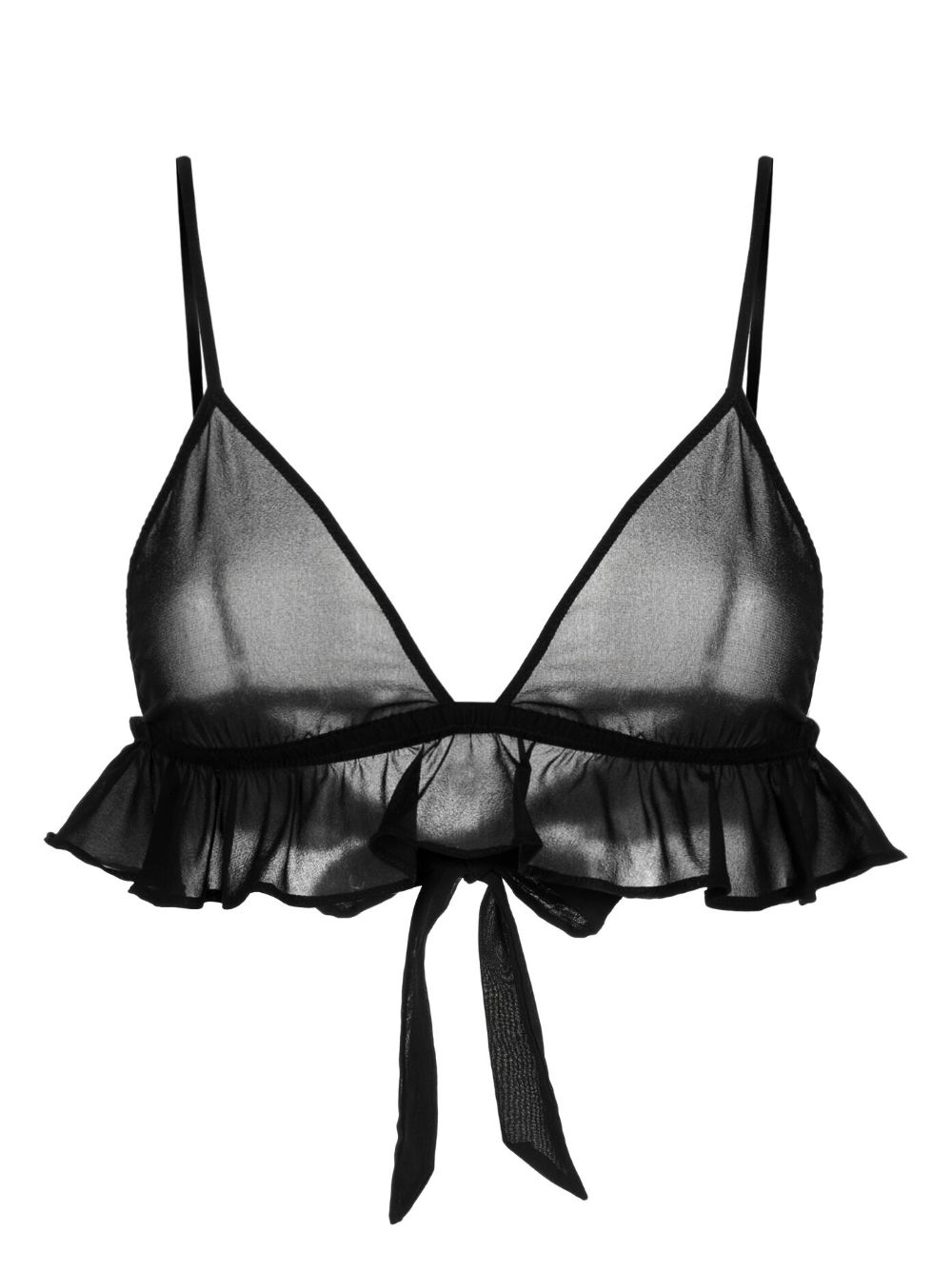 Fleur Du Mal Flutter 乔其纱三角形文胸 - 黑色