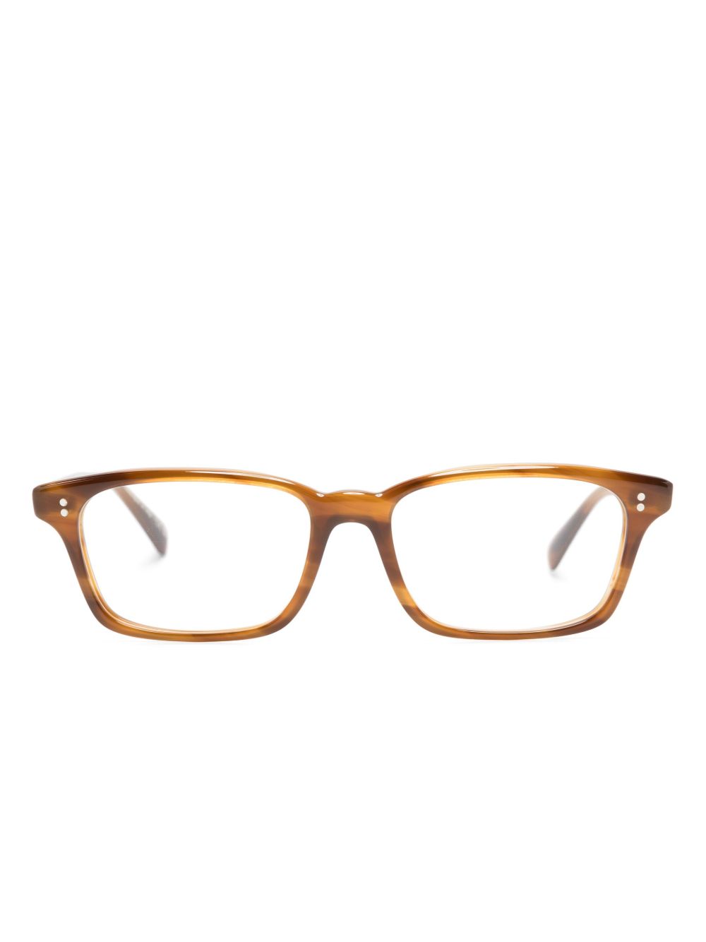 Oliver Peoples Edelson 长方形镜框眼镜 - 褐色