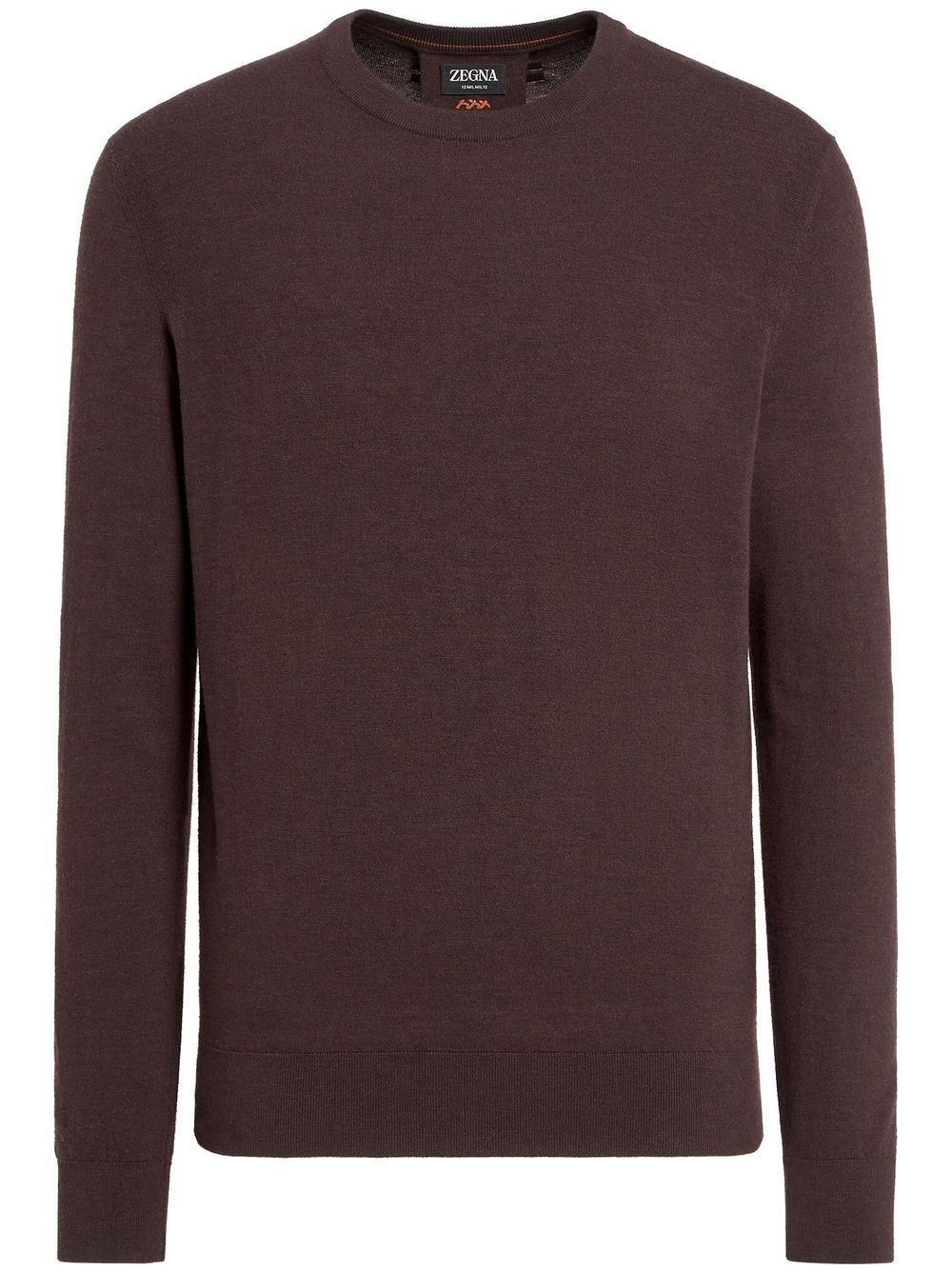 Zegna 圆领羊毛毛衣 - 褐色