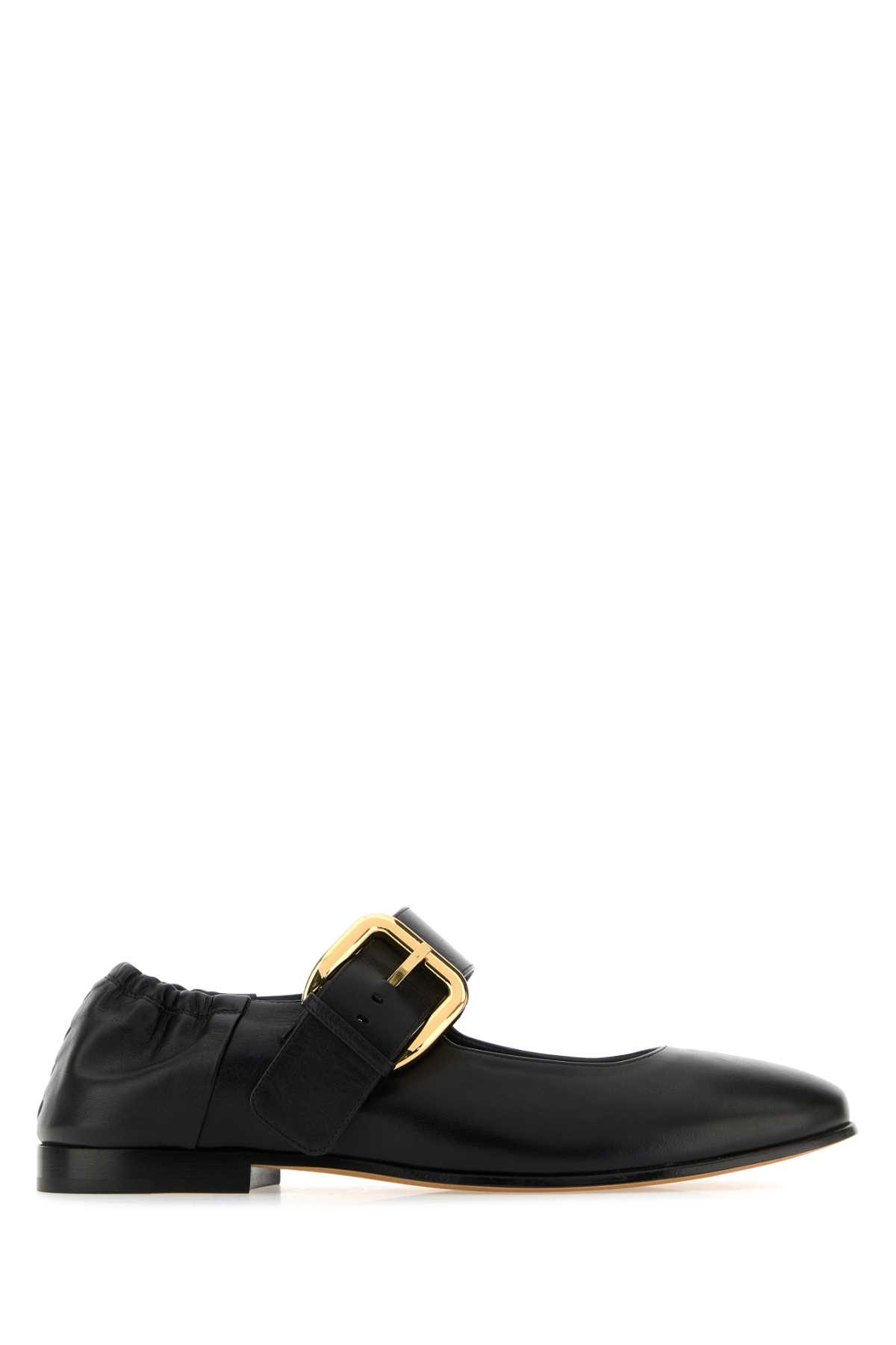 Bottega Veneta 黑色皮革玛丽珍芭蕾舞鞋 Astaire