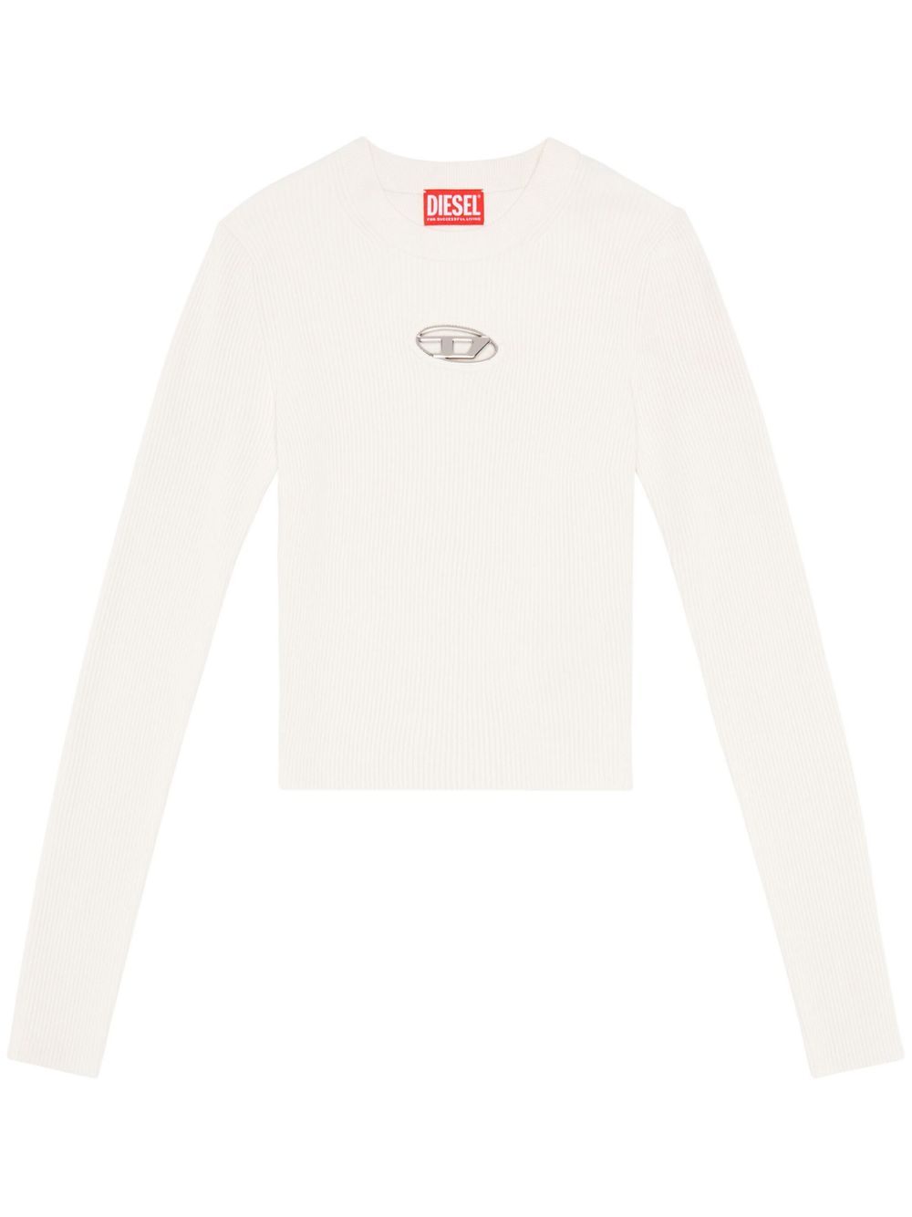Diesel M-Valary logo罗纹上衣 - 白色