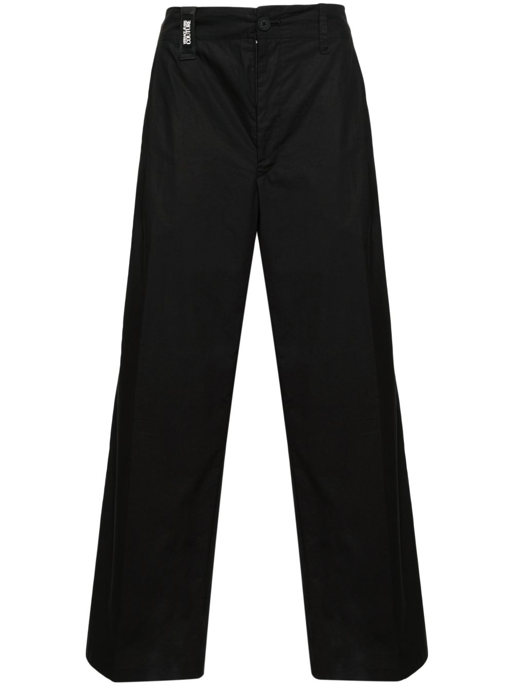 Versace Jeans Couture 中腰露踝阔腿裤 - 黑色