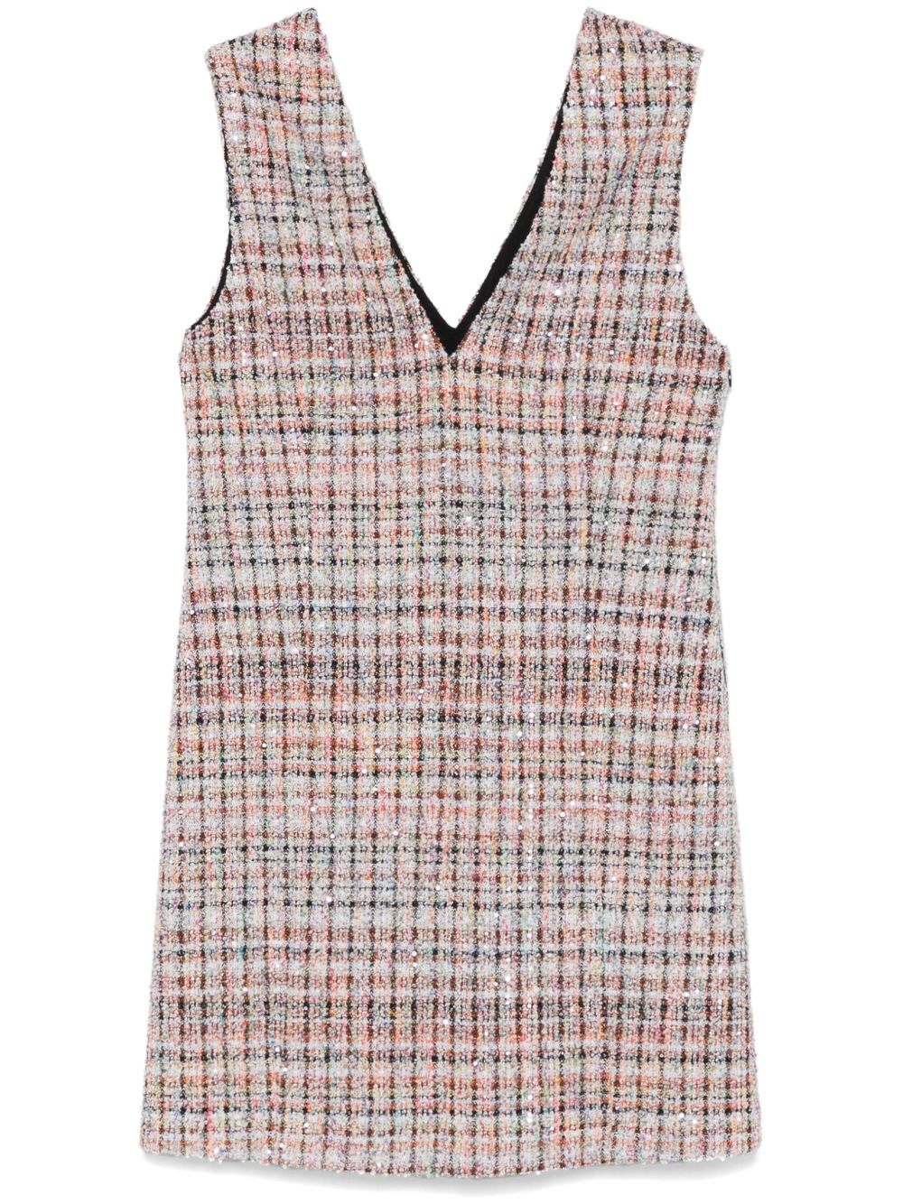 Missoni 格纹图案仿羔皮呢迷你连衣裙 - 白色